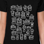 Коллекция смешных кактусов в горшочках