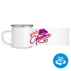 Кружка металлическая белая (круговая запечатка)