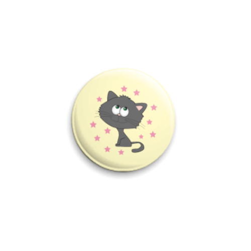 Значок 25мм Котик