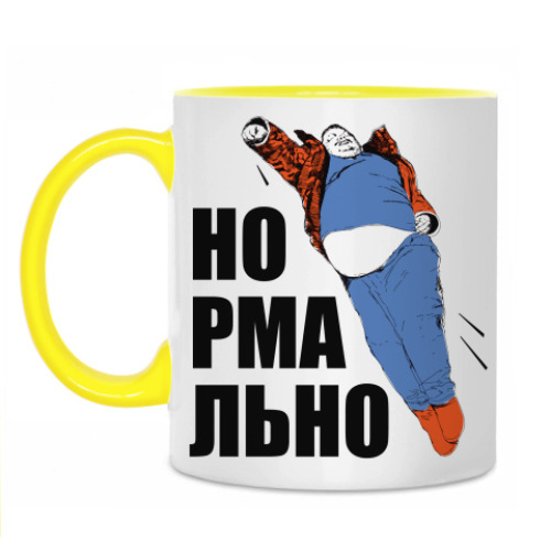 Кружка с принтом Супергерой батя. Нормально.