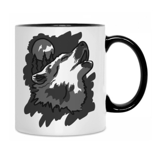 Кружка с принтом Волк