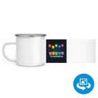 Кружка металлическая белая (круговая запечатка)