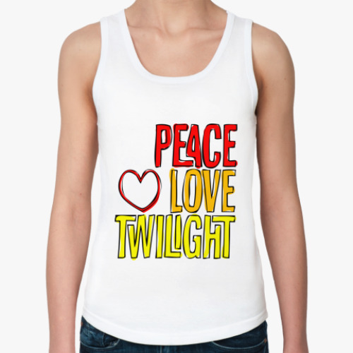 Женская майка с принтом  Peace Love Twilight