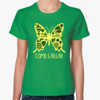 Классическая женская футболка БАБОЧКА – BUTTERFLY