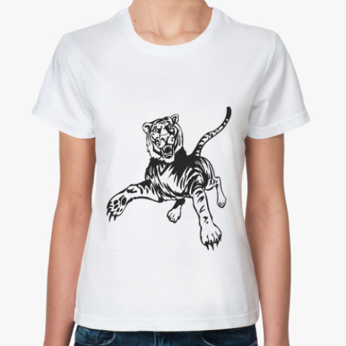 Классическая футболка с принтом Тигр