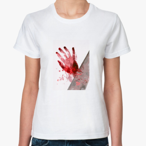 Классическая футболка с принтом Пила и роза