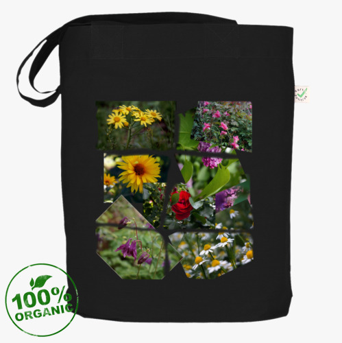 Сумка шоппер с принтом Цветы лета