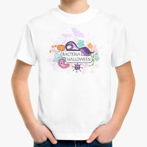 Детская футболка с принтом Бактерия 'Хеллоуин'