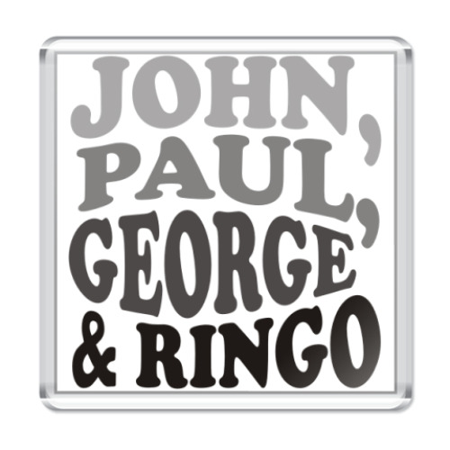 Магнит с принтом  John.Paul.George&Ringo