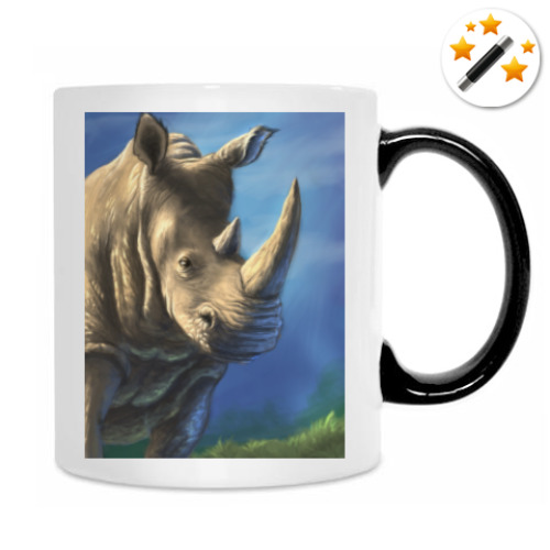 Кружка-хамелеон с принтом Милый носорог