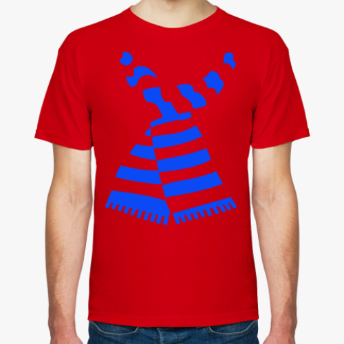 Футболка с принтом Шарф синий