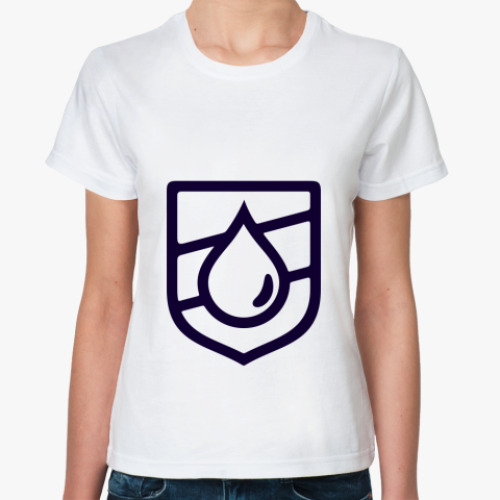 Классическая футболка с принтом Droplet Emblem