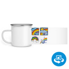 Кружка металлическая белая (круговая запечатка)