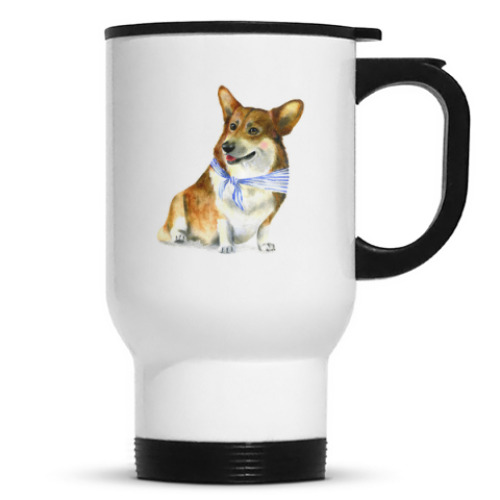 Кружка-термос с принтом Корги