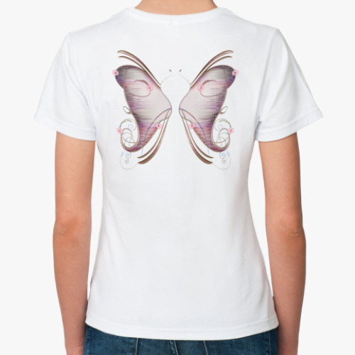 Классическая футболка с принтом Женская футболка, белая