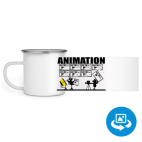 Кружка металлическая белая (круговая запечатка)