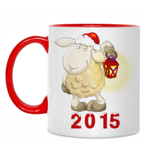 Кружка Новогодняя овечка 2015 с фонариком