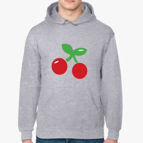 Толстовка худи с принтом Вишенки