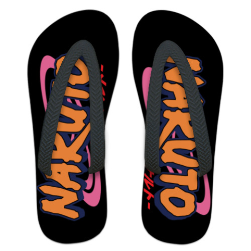 Шлепанцы (сланцы) с принтом  'Naruto'