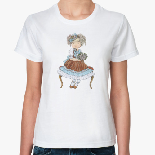 Классическая футболка Леди с букетом