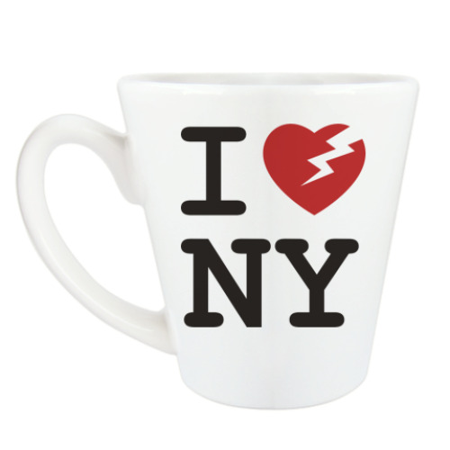 Чашка Латте с принтом I hate NY