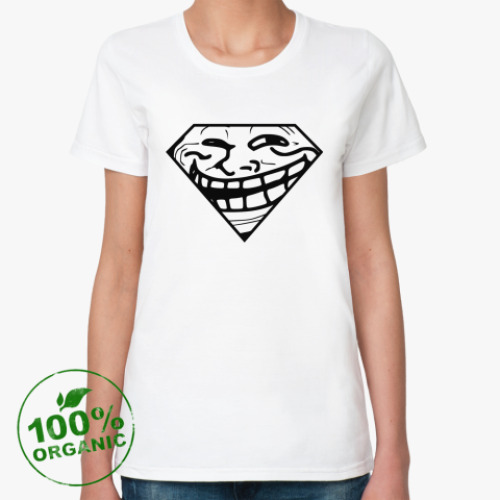 Женская футболка из органик-хлопка Trollface & Superman