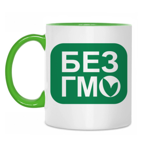 Кружка с принтом Не содержит ГМО