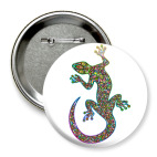 Значок 75 мм Цветная ящерица