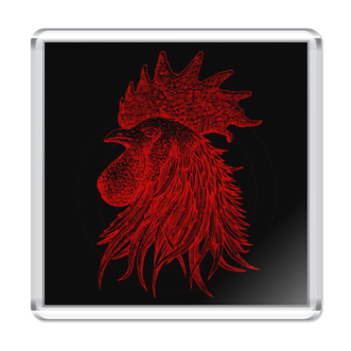 Магнит Красный петух символ Года