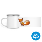 Кружка металлическая белая (круговая запечатка)