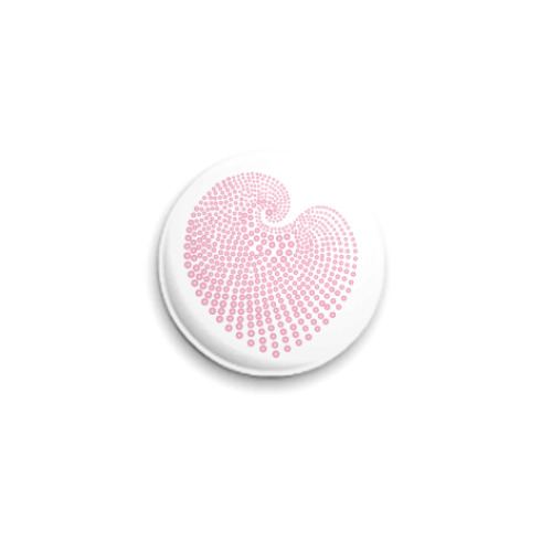 Значок 25мм с принтом Сердечко