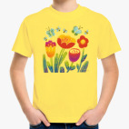 Детская классическая футболка Цветы