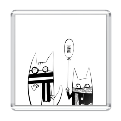 Магнит с принтом   Коты