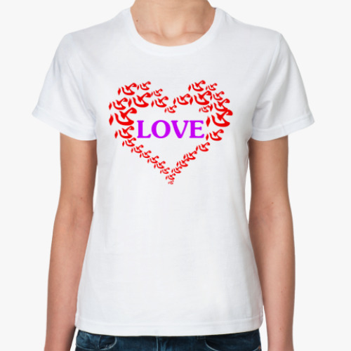 Классическая футболка 'Сердце из Иероглифов'