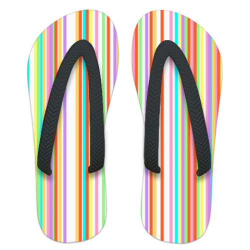 Шлепанцы (сланцы) с принтом  'Полоски'