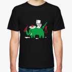 Классическая футболка  Зеленый Слоник
