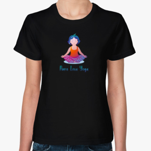 Женская футболка Peace Love Yoga