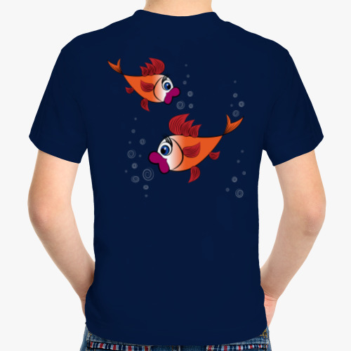 Детская футболка с принтом Золотые рыбки