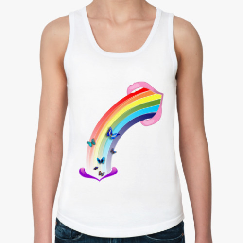 Женская майка с принтом губы