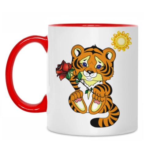 Кружка с принтом Милый тигренок
