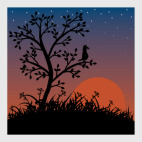 Ворона на дереве.