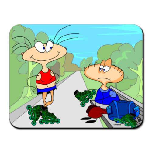 Коврик для мыши с принтом 'ролики'