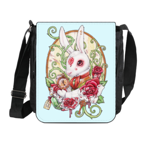 Сумка на плечо (мини-планшет) с принтом Алиса в Стране чудес