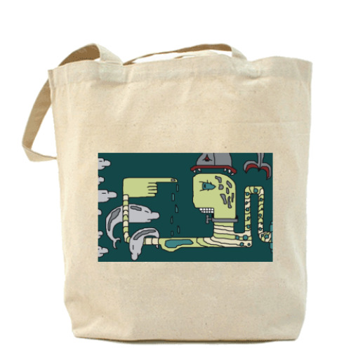 Сумка шоппер с принтом Берегись!