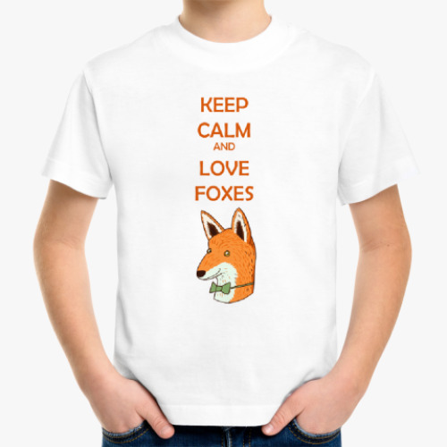 Детская футболка с принтом Любовь к лисичкам