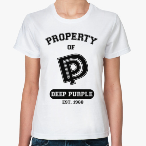 Классическая футболка с принтом Deep Purple  футболка