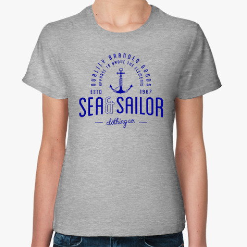 Женская футболка Sea and sailor, якорь