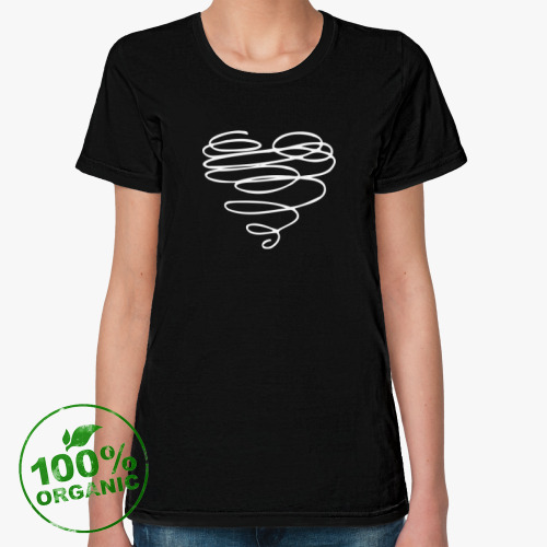 Женская футболка из органик-хлопка Сердце дудл