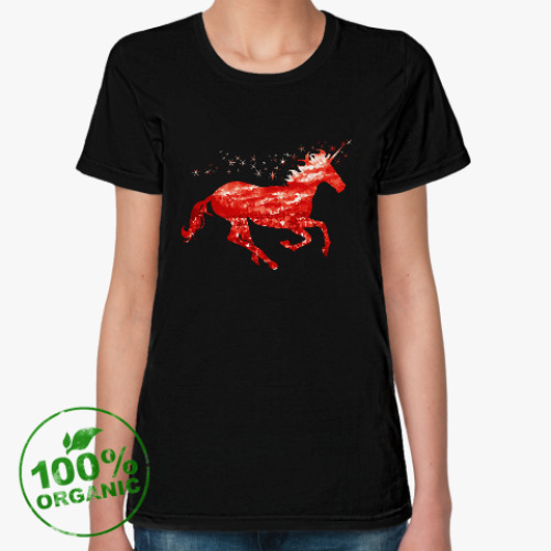 Женская футболка из органик-хлопка Рубиновый Единорог