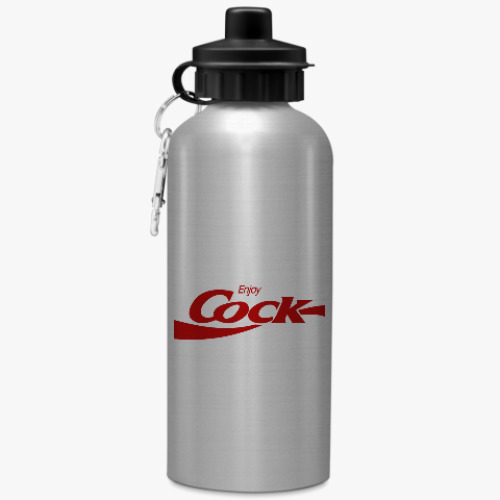 Бутылка с карабином (500 мл) с принтом Enjoy Cock